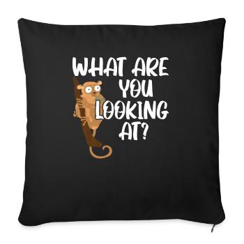 What Are You Looking At Big Eyes Animal Tarsier - Sofa pillowcase 17,3'' x 17,3'' (45 x 45 cm) - black - Front