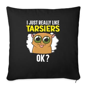 J’aime vraiment Tarsiers Ok Wildlife Animal - Housse de coussin décorative 45 x 45 cm - noir - Devant