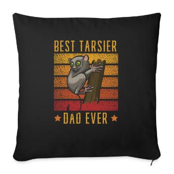 Meilleur Tarsier Papa Jamais Grands Yeux Arbres Amoureux des Animaux - Housse de coussin décorative 45 x 45 cm - noir - Devant