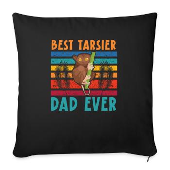 Meilleur Tarsier Papa Jamais Grands Yeux Arbres Amoureux des Animaux - Housse de coussin décorative 45 x 45 cm - noir - Devant
