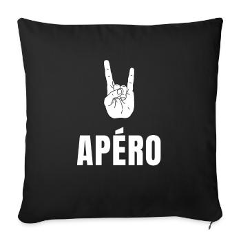 L'apéro c'est cool - Signe Surfeur Shaka - Housse de coussin décorative 45 x 45 cm - noir - Devant