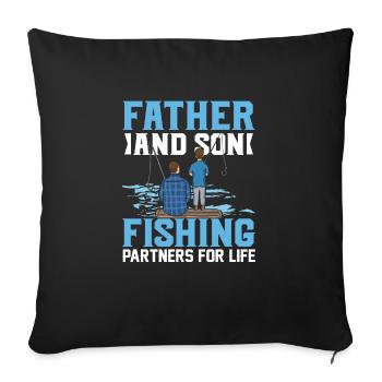 Père et fils Partenaires de pêche pour la vie Papa Angl - Housse de coussin décorative 45 x 45 cm - noir - Devant
