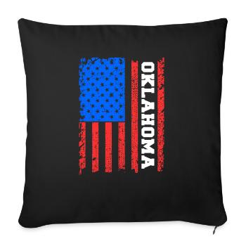 Flags gift Oklahomas Usa - Sofa pillowcase 17,3'' x 17,3'' (45 x 45 cm) - black - Front