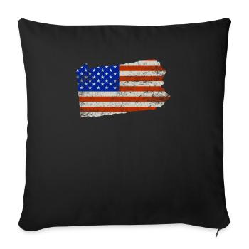 Cadeau drapeau Pennsylvania Home Usa - Housse de coussin décorative 45 x 45 cm - noir - Devant