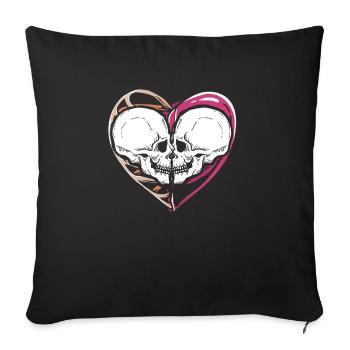 Gothic Dripping Skeleton Love Your Tender Kisses - Sofakissenbezug 45 x 45 cm - Schwarz - Vorne