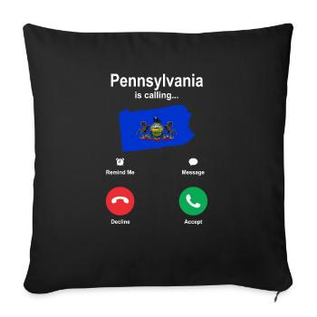 Visitez Pennsylvania Gift - Housse de coussin décorative 45 x 45 cm - noir - Devant