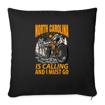 North Carolina adventure gift - Sofa pillowcase 17,3'' x 17,3'' (45 x 45 cm) - black - Front