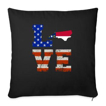 Love North Carolina Gift - Sofa pillowcase 17,3'' x 17,3'' (45 x 45 cm) - black - Front