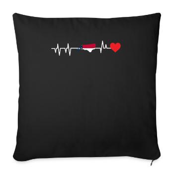 North Carolina heartbeat gift - Sofa pillowcase 17,3'' x 17,3'' (45 x 45 cm) - black - Front