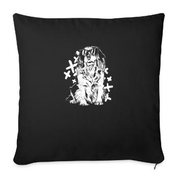 Peace Love Bullmastiff - italian mastiff - Sofa pillowcase 17,3'' x 17,3'' (45 x 45 cm) - black - Front