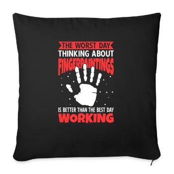 Peinture au doigt - Housse de coussin décorative 45 x 45 cm - noir - Devant