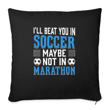 Je t’ai battu plus drôle au football - Housse de coussin décorative 45 x 45 cm - noir - Devant