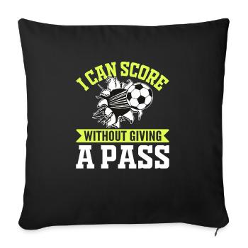 Je peux marquer des points sans passer le football amusant - Housse de coussin décorative 45 x 45 cm - noir - Devant
