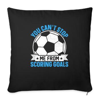 Je ne peux pas m’empêcher de marquer des joueurs de football - Housse de coussin décorative 45 x 45 cm - noir - Devant