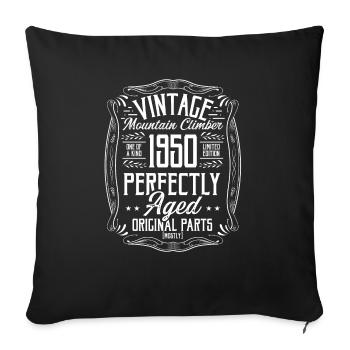 1950 Hiking Mountains Retro Hiker Born in 1950 - Sofa pillowcase 17,3'' x 17,3'' (45 x 45 cm) - black - Front