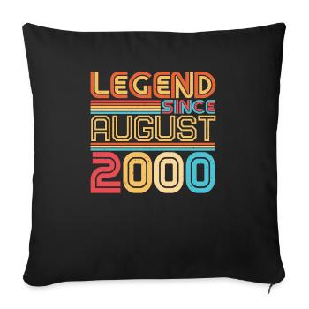 Born in August 2000 - Sofa pillowcase 17,3'' x 17,3'' (45 x 45 cm) - black - Front