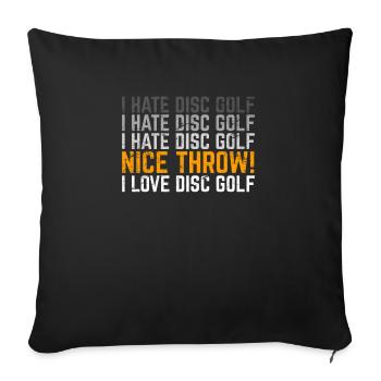 I Love Disc Golf Funny Disc Golf Player Funny Fris - Sofakissenbezug 45 x 45 cm - Schwarz - Vorne