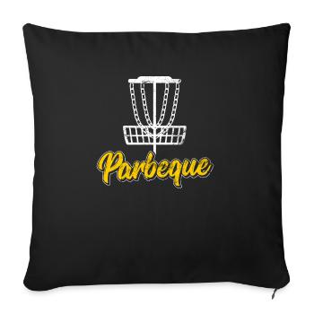 Parbeque Disc Golf Player Drôle De Frisbee Golf Disc - Housse de coussin décorative 45 x 45 cm - noir - Devant
