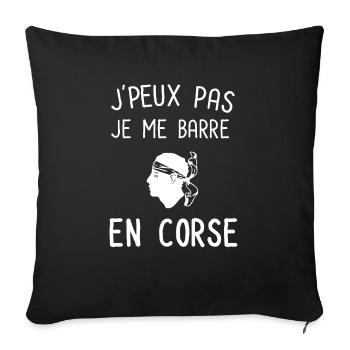 Je peux pas je me barre corse corsica - Housse de coussin décorative 45 x 45 cm - noir - Devant