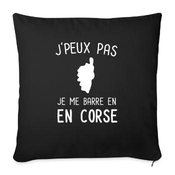 Je peux pas je me barre en corse - Housse de coussin décorative 45 x 45 cm - noir - Devant