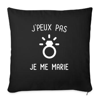Je peux pas je me marie bague - Housse de coussin décorative 45 x 45 cm - noir - Devant