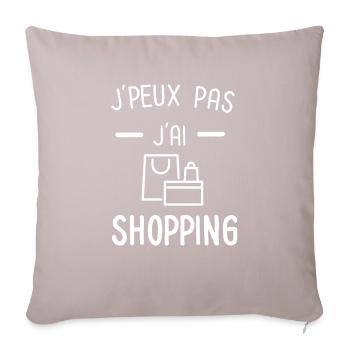 Je peux pas j'ai shopping - Housse de coussin décorative 45 x 45 cm - taupe clair - Devant