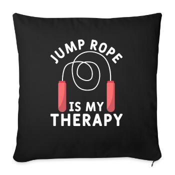 Rope jumping Skipping rope Rope jumping Skipping - Sofa pillowcase 17,3'' x 17,3'' (45 x 45 cm) - black - Front