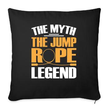 Rope jumping Skipping rope Rope jumping Skipping - Sofa pillowcase 17,3'' x 17,3'' (45 x 45 cm) - black - Front