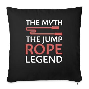 Rope jumping Skipping rope Rope jumping Skipping - Sofa pillowcase 17,3'' x 17,3'' (45 x 45 cm) - black - Front