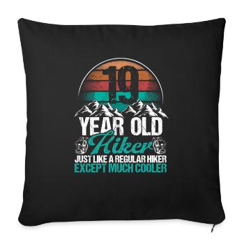 19 Birthday Hiking Mountains 19 Year Old Hiker - Sofakissenbezug 45 x 45 cm - Schwarz - Vorne