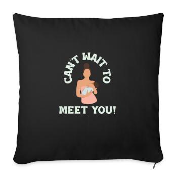 J’ai hâte de vous rencontrer - Housse de coussin décorative 45 x 45 cm - noir - Devant