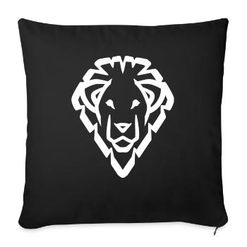 Lion's head symbol white - Sofa pillowcase 17,3'' x 17,3'' (45 x 45 cm) - black - Front