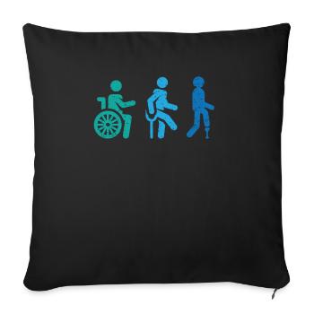 Amputation Fauteuil roulant Handicapé Amputé Amputé - Housse de coussin décorative 45 x 45 cm - noir - Devant