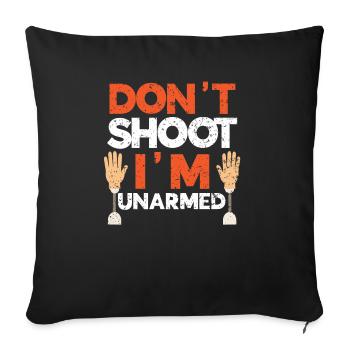 Ne tirez pas Je suis amputé non armé Amputé Handicap - Housse de coussin décorative 45 x 45 cm - noir - Devant