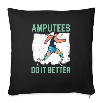 Les amputés le font mieux Amputés handicapés Amputés - Housse de coussin décorative 45 x 45 cm - noir - Devant