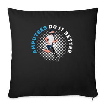 Les amputés le font mieux Amputés handicapés Amputés - Housse de coussin décorative 45 x 45 cm - noir - Devant