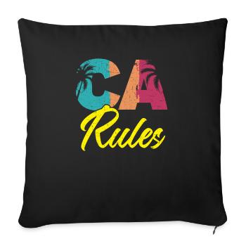 CA Rules Kalifornien USA Amerika Kalifornisch - Sofakissenbezug 45 x 45 cm - Schwarz - Vorne