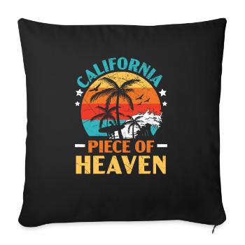 California Piece Of Heaven America Californian USA - Sofa pillowcase 17,3'' x 17,3'' (45 x 45 cm) - black - Front