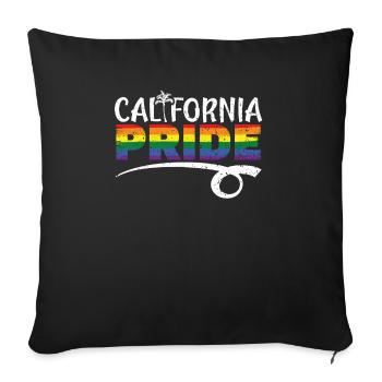 California Pride LGBTQ America Californian USA - Sofa pillowcase 17,3'' x 17,3'' (45 x 45 cm) - black - Front