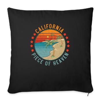 California Piece Of Heaven America Californian USA - Sofa pillowcase 17,3'' x 17,3'' (45 x 45 cm) - black - Front