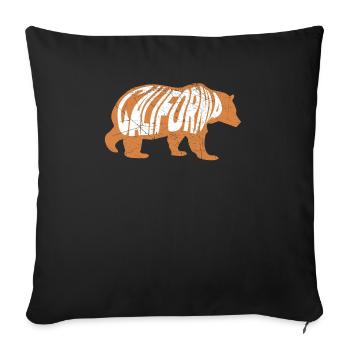 California Bear America USA American Californian - Sofa pillowcase 17,3'' x 17,3'' (45 x 45 cm) - black - Front