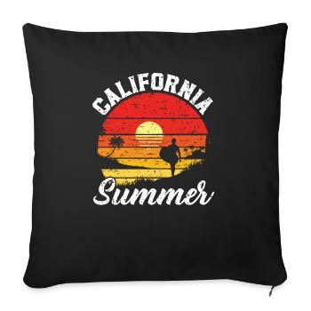 California Summer America American Californian USA - Sofa pillowcase 17,3'' x 17,3'' (45 x 45 cm) - black - Front