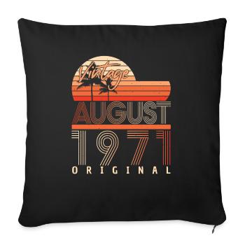 Vintage 1971 August - Sofakissenbezug 45 x 45 cm - Schwarz - Vorne