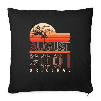Mois de naissance Août 2001 - Housse de coussin décorative 45 x 45 cm - noir - Devant