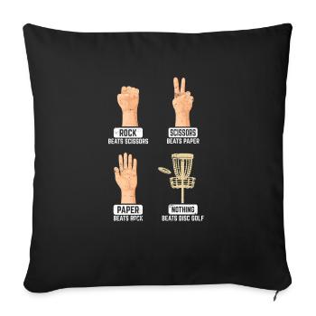 Rock Paper Scissors Nothing Beats Disc Golf Frisbe - Sofakissenbezug 45 x 45 cm - Schwarz - Vorne