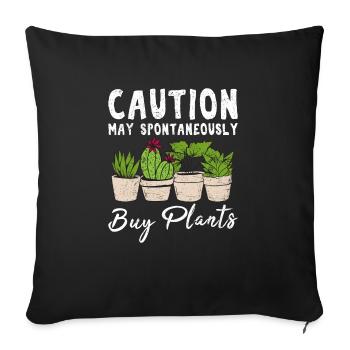La prudence peut spontanément acheter des plantes mignonnes drôle pl - Housse de coussin décorative 45 x 45 cm - noir - Devant