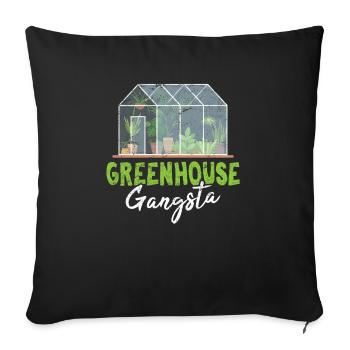 Serre Gangsta Drôle De Plante Amoureux Succulent Pla - Housse de coussin décorative 45 x 45 cm - noir - Devant