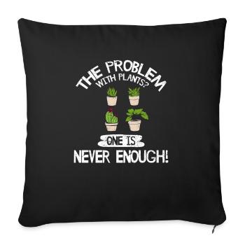Drôle d’amoureux des plantes On n’est jamais assez succulent pl - Housse de coussin décorative 45 x 45 cm - noir - Devant