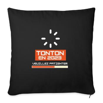 Tonton en 2023 Annoncer grossesse pour futur oncle - Sofa pillowcase 17,3'' x 17,3'' (45 x 45 cm) - black - Front