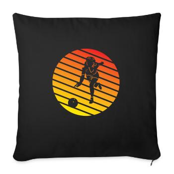Bowling Cone Cadeau Bowling Ball Bowling Bowler - Housse de coussin décorative 45 x 45 cm - noir - Devant
